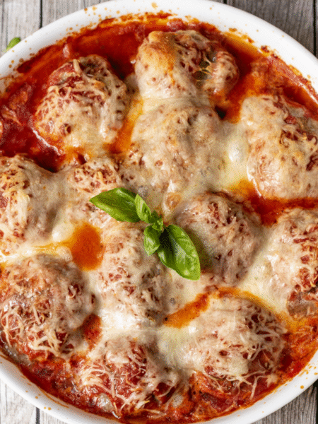 Keto Meatball Parmesan Casserole Recipe