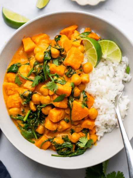Sweet Potato Chickpea Coconut Curry Recipe