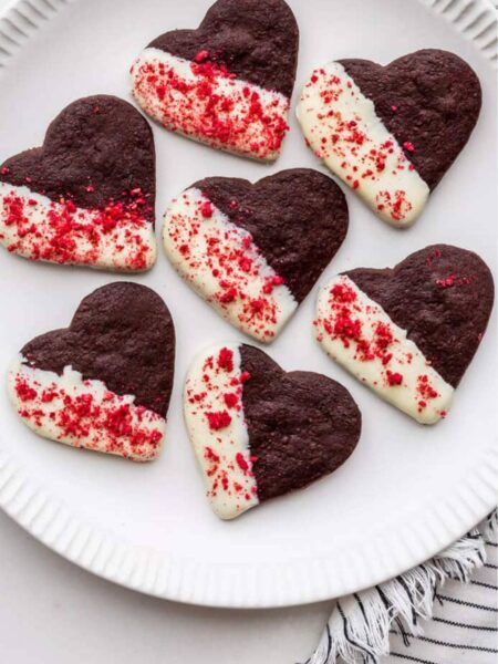 Chocolate Shortbread Heart Cookies Recipe