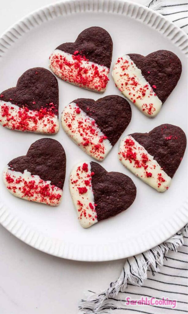 Chocolate Shortbread Heart Cookies Recipe