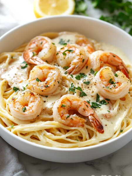Garlic Parmesan Shrimp Pasta Recipe