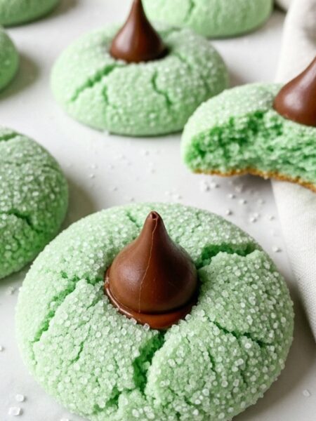 Mint Chocolate Kiss Blossom Cookies Recipe