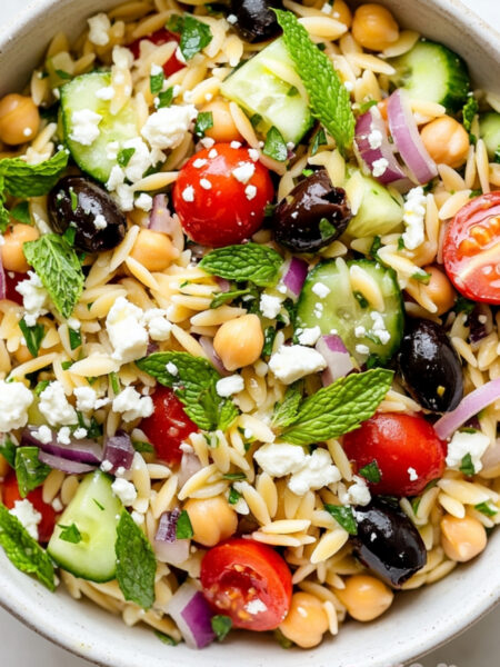 15 Minute Orzo Pasta Salad Recipe
