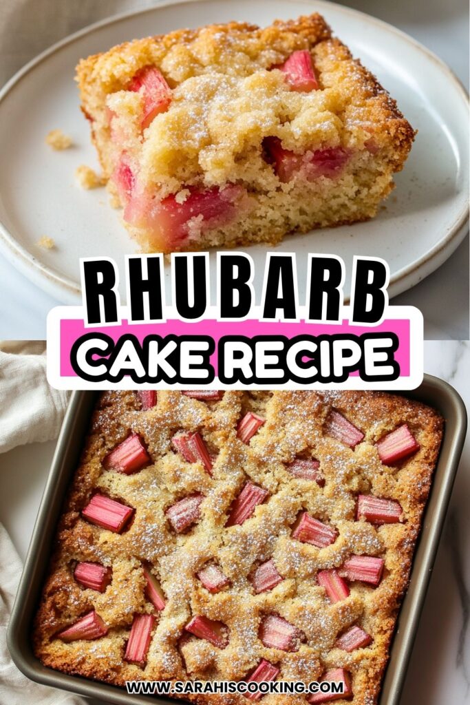No Fuss Quick Rhubarb Cake Recipe