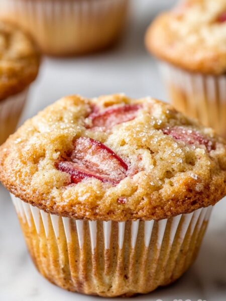 Easy Strawberry Rhubarb Muffins Recipe