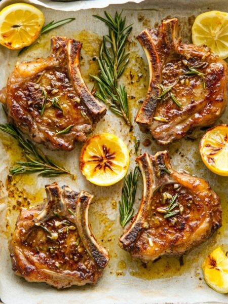 Oven Roasted Lamb Chops with Rosemary and Garlic Recipe