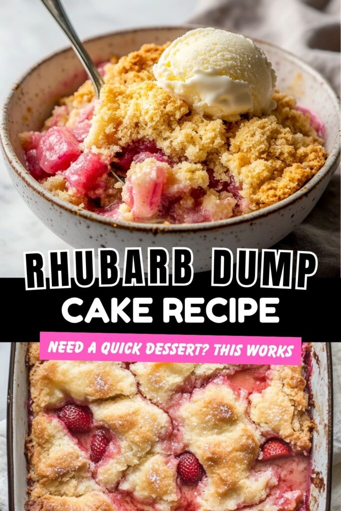 Rhubarb Dump Cake That Bakes Up Golden and Bubbly
